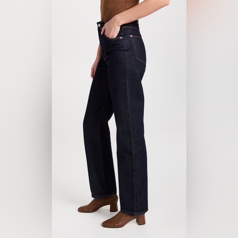New! Reformation Cowboy High Rise Straight Long Jeans Dark Blue Denim 🤠 size 29 - Picture 7 of 16